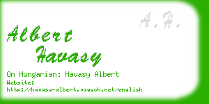 albert havasy business card